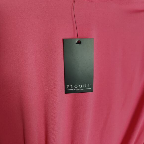 NWT Eloquii Women's Plus Sz 18 Pink Sheath Dress Draped Flattering Stretch - Picture 3 of 5